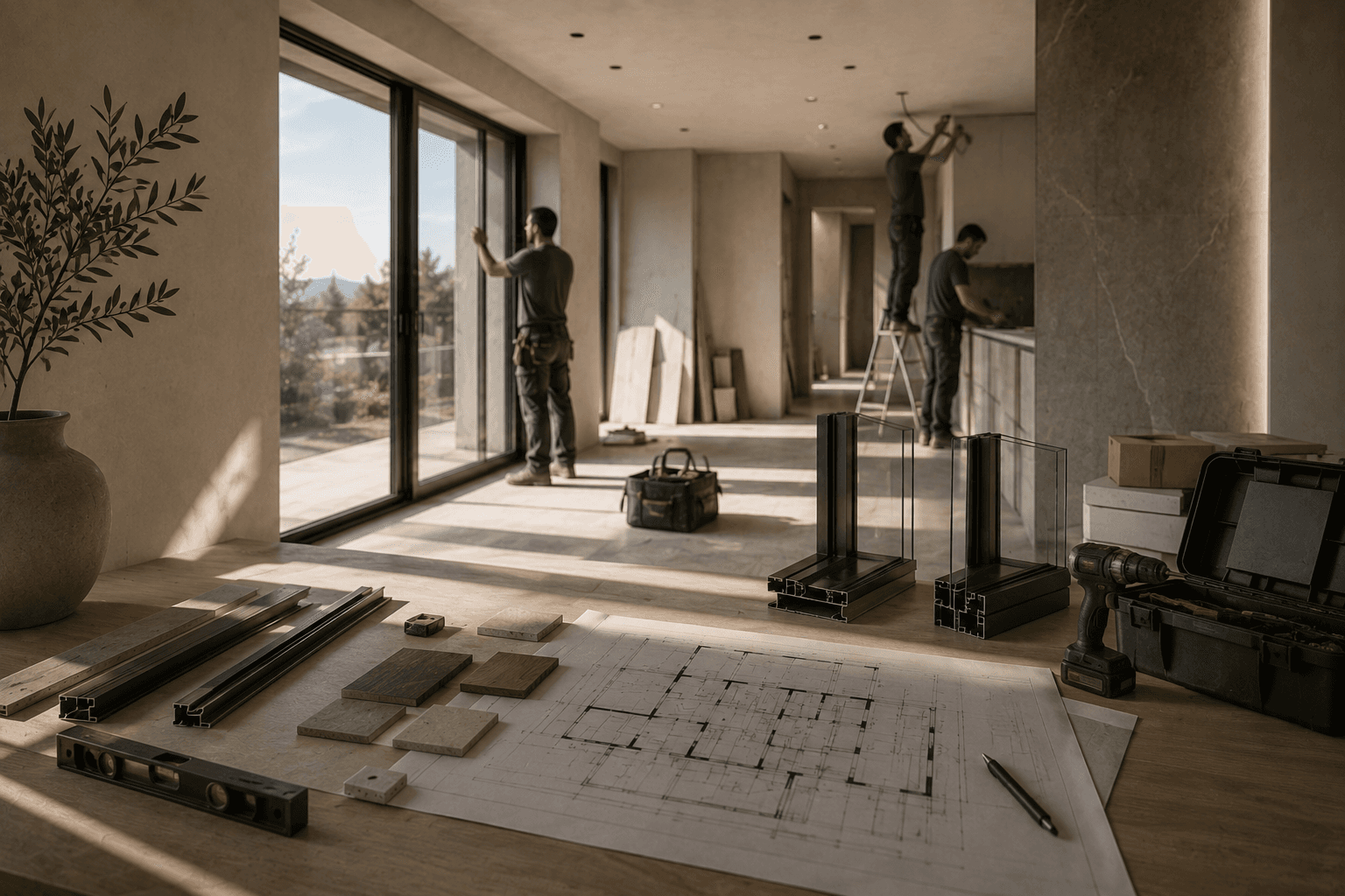 Infisso moderno installato in un ambiente luminoso